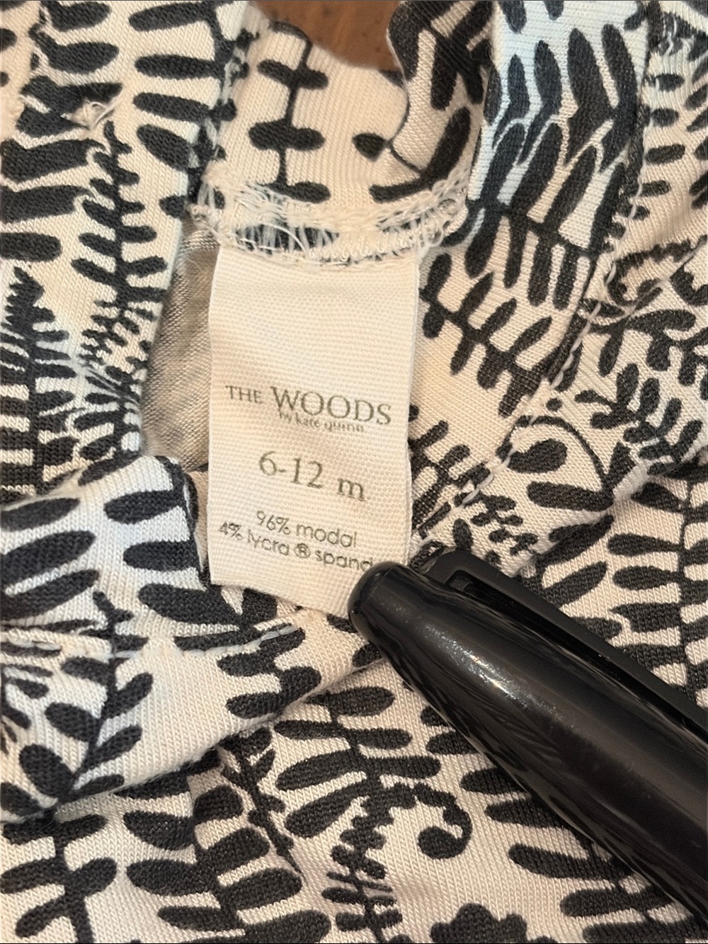 Kate Quinn “The Woods” Sz 6-12M Purple Leggings with White/Black Printed Peplum - Picture 3 of 5